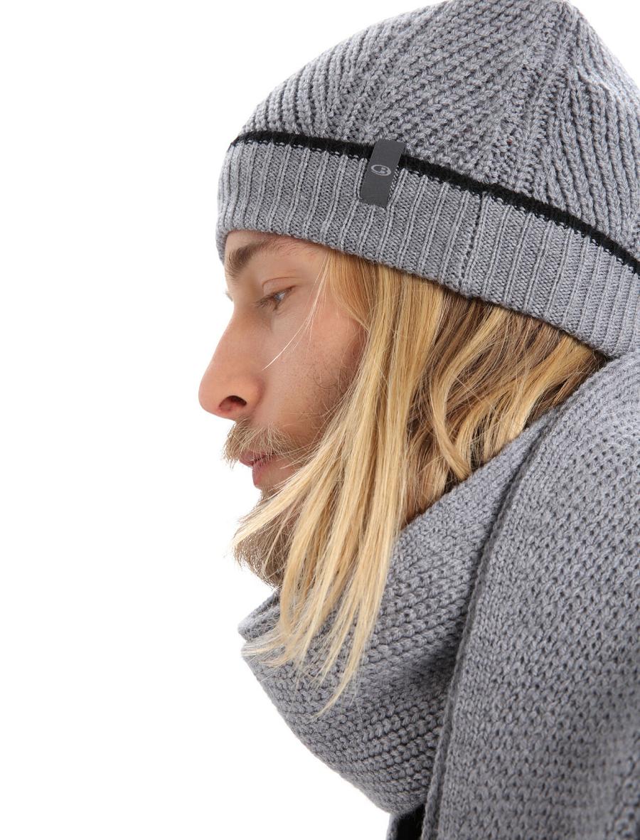 Chapeaux Icebreaker Unisex Merino Waypoint Beanie Homme Grise Noir | FR 1091JPQJ